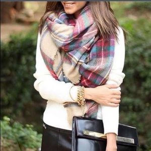 Plaid blanket scarf